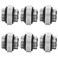 greenDracaena dracaenaio 6 pack G14 thread Male to Male Mini Extender Fitting with tighten Oring Compression fitting for Computer Water Cooling System Silver