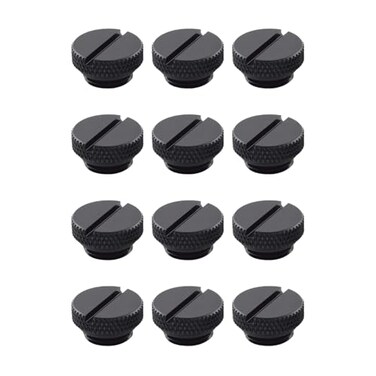 greenDracaena dracaenaio 12 pack G14 thread Thin water Stop Plug Fitting with Coin Slot for Computer water cooling System durable brasscopper material Black
