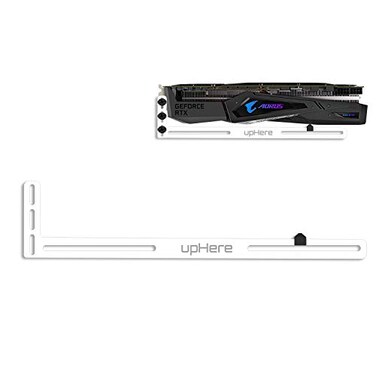 upHere White Graphics Card GPU Brace Support Holster Bracket Anodized Aerospace Aluminum Single or Dual Slot CardsGL04