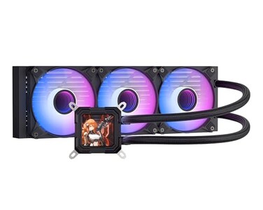 darkFlash DV360S Allinone Liquid CPU Cooler 32 LCD Screen with 320 320 Resolution ARGB Sync PWM Fans 360mm Radiator CPU PC Aio Cooler Compatible with Intel 18511700 AMD AM4AM5 Black