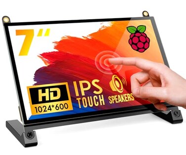 ROADOM 7 Raspberry Pi Screen IPS1024600Responsive Smooth TouchDual Builtin SpeakersHDMI InputCompatible with Raspberry Pi 543Driver Free