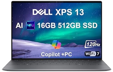ist computers Dell XPS 13 9345 Laptop Copilot AI PC 134 FHD 120Hz Snapdragon X Plus Intel i71355U 16GB 8448MTs RAM 512GB SSD Thin Light 27 Hours Battery Life IR Webcam WiFi 7 Win 11 Pro