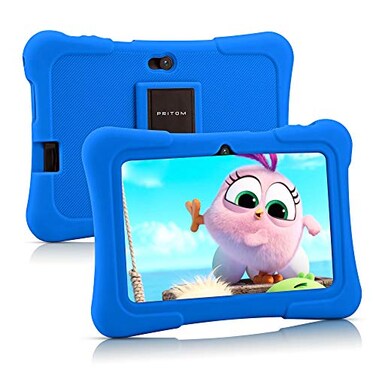 PRITOM 7 inch Kids Tablets Android Tablet for Toddler 32GB WiFi Educationl GamesParental Control Kids Software PreInstalled with KidsTablet Case Great Size Dark Blue