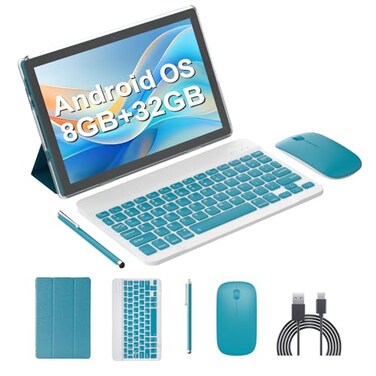 ATOZEE Android OS Tablet 2 in 1 Tablets 10 Inch Tablet with Keyboard Mouse Case Protective Stylus 101 Tab 8GB32GB Support 1TB Expansion 2MP8MP Dual Camera 6000mAh Battery Bluetooth WIFI6 Android Table