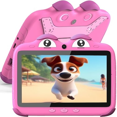 YINOCHE Kids Tablet 7 inch Tablet for Kids 37 Toddler Tablets for Kids Toddlers 32GB Android Childrens Tab with Dual Cameras Parental Control PreInstalled Kids Apps KidProof Case Red