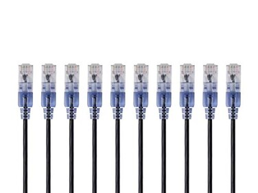 Monoprice Cat6A Ethernet Patch Cable 10Pack Snagless RJ45 550Mhz 10G UTP Pure Bare Copper Wire 30AWG 05 Feet Black SlimRun Series