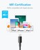 Anker USB A to Lightning Cable33FT 1Pack MFi Certified Nylon USB to Lightning Cord for iPhone 14131211 Pro11XS MAXXR876s Plus CableBlack