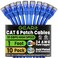 GEARit Cat 6 Ethernet Patch Cable 1 ft Blue 10 Pack Cat6 Patch Cables 1ft BlueEthernet Patch Cable 10Gbps 550MHz 24AWG Pure Copper Snagless Gold Plated RJ45 for Router Server Router PC