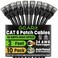 GEARit Cat 6 Ethernet Patch Cable 3 ft Black 10 Pack Cat6 Patch Cables 3ft BlackEthernet Patch Cable 10Gbps 550MHz 24AWG Pure Copper Snagless Gold Plated RJ45 for Router Server Router PC