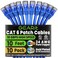 GEARit Cat 6 Ethernet Patch Cable 10 ft Blue 10 Pack Cat6 Patch Cables 10ft BlueEthernet Patch Cable 10Gbps 550MHz 24AWG Pure Copper Snagless Gold Plated RJ45 for Router Server Router PC