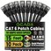 GEARit Cat 6 Ethernet Patch Cable 15 ft Black 10 Pack Cat6 Patch Cables 15ft BlackEthernet Patch Cable 10Gbps 550MHz 24AWG Pure Copper Snagless Gold Plated RJ45 for Router Server Router PC