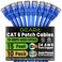 GEARit Cat 6 Ethernet Patch Cable 15 ft Blue 10 Pack Cat6 Patch Cables 15ft BlueEthernet Patch Cable 10Gbps 550MHz 24AWG Pure Copper Snagless Gold Plated RJ45 for Router Server Router PC