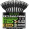 GEARit Cat 6 Ethernet Patch Cable 25 ft Black 10 Pack Cat6 Patch Cables 25ft BlackEthernet Patch Cable 10Gbps 550MHz 24AWG Pure Copper Snagless Gold Plated RJ45 for Router Server Router PC