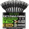 GEARit Cat 6 Ethernet Patch Cable 7 ft Black 10 Pack Cat6 Patch Cables 7ft BlackEthernet Patch Cable 10Gbps 550MHz 24AWG Pure Copper Snagless Gold Plated RJ45 for Router Server Router PC