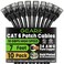 GEARit Cat 6 Ethernet Patch Cable 7 ft Black 10 Pack Cat6 Patch Cables 7ft BlackEthernet Patch Cable 10Gbps 550MHz 24AWG Pure Copper Snagless Gold Plated RJ45 for Router Server Router PC