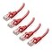 Cable Matters 10Gbps 5Pack Snagless Short Cat 6 Ethernet Cable 1 ft Cat6 Internet Network in Red