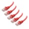 Cable Matters 10Gbps 5Pack Snagless Short Cat 6 Ethernet Cable 1 ft Cat6 Internet Network in Red