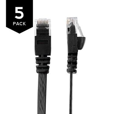 Buhbo 05 FT 6 inch Cat6 Flat Ethernet Network Cable RJ45 5Pack