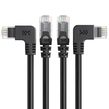 Cable Matters 10Gbps ComboPack 90 Degree Cat 6 Ethernet Cable 10ft Cat6 Right Angle Ethernet Cable 90Degree 270 Degree RightAngle RJ45 Connectors