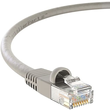 InstallerParts CAT6 Cable UTP Booted Gray 30 FT 1 Pack Professional Series 10Gbps Cat6 Patch Cable