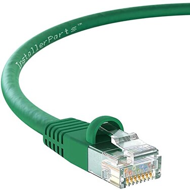 InstallerParts CAT6 Ethernet Cable 7 FT Green UTP Booted Professional Series 10 GigabitSec NetworkHigh Speed Internet Cable 550MHZ