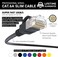 InstallerParts Ethernet Cable CAT6A Slim Cable UTP Booted 1 FT 10 Pack Black Professional Series 10GigabitSec NetworkHigh Speed Internet Cable 550MHZ 28AWG
