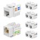 iwillink Iwillink 10Gbps Cat6 Keystone Jack 10Pack RJ45 90Degree Ethernet Coupler Punch Down Adapter White