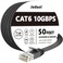 Jadaol Cat 6 Ethernet Cable 50 ft 10Gbps Support Cat8 Cat7 Network Flat RJ45 LAN Patch Cable HighSpeed Wired Internet Cable for Router Modem Switch Gaming Consoles PC Streaming Devices Black