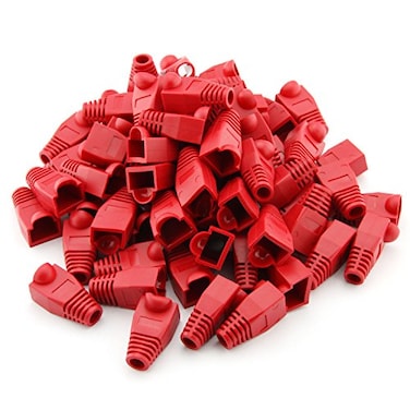 Maxmoral 100Pack CAT5E CAT6 RJ45 Ethernet Network Cable Strain Relief Boots Red
