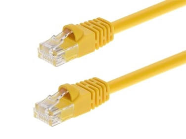 Monoprice Cat6 Ethernet Patch Cable Snagless RJ45 Pure Bare Copper 550MHz UTP 24AWG 5 Feet Yellow Fullboot Series