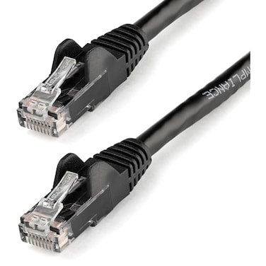 StarTech.com StarTech 3ft CAT6 Ethernet Cable Black CAT 6 Gigabit Ethernet Wire 250Mhz 100W PoE RJ45 UTP Network Patch Cord Snagless with Strain Relief N6PATCH3BK