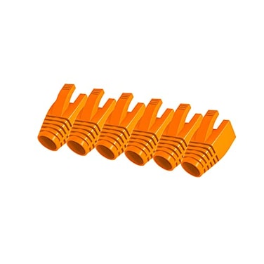 VIVOCH 50 Pcs Cat7 Cat7A Cat8 Strain Relief Boot RJ45 Plug Connector Cover Modular Network Plug Cap Cable Connector Boots Orange