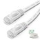 XINCA Cat6 Ethernet Cable 75 ft White Gigabit Flat Network LAN Cable with 40 pcs Cable Clips Snagless Rj45 Connectors for ComputerModemRouterXBox Faster Than Cat5eCat5