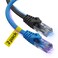 Ultra Clarity Cat 6 Ethernet Cable 12 Ft 2 Pack Cat 6 Cable OutdoorIndoor High Speed 10Gbps Internet Network Cable Cat6 Ethernet Patch Cable Long Computer LAN Cable for Router Modem PS45 Blue Black