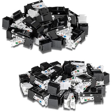 TRENDnet Cat6 RJ45 Keystone Jack 50Pack Bundle Compatible with Cat5Cat5eCat6 Cabling Recommended Use with The TCKP24 TCKP48 or TCKP12V Sold Separately BlackTCK50C6BK