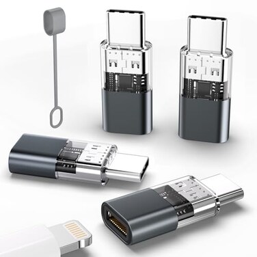 Thousover 4 Pack Lightning to USB C Adapter for iPhone 1516 Pro16 Pro MaxPlusSamsung S24iPad AirNintendo SwitchFast ChargingData Transfer Lightning Crystal