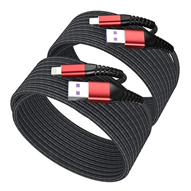 SMALLElectric Apple MFi Certified 2pack iPhone Charger 10ft Lightning Cable Extra Long 10 Foot Charging USB Cord Compatible with for Apple iPhone 1111Pro11Max XXSXRXS Max8765SSEiPad Mini Air Red