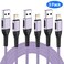 Durcord iPhone Charger Apple MFi Certified 3Pack 10FT USB A Cable for Long Lightning Charger Cable Fast iPhone Charging Cord for iPhone Xs MaxXSXRX876S6PlusSEiPadLight Purple