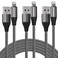 FEEL2NICE iPhone Charger Cable 3 Pack 6 Foot MFi Certified 6 Feet Nylon Braided Lightning Cable iPhone Charging Cord USB Cable Compatible with iPhone 11ProXXs MaxXR8 Plus 7 Plus6 iPad