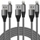 FEEL2NICE iPhone Charger Cable 3 Pack 6 Foot MFi Certified 6 Feet Nylon Braided Lightning Cable iPhone Charging Cord USB Cable Compatible with iPhone 11ProXXs MaxXR8 Plus 7 Plus6 iPad