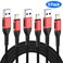 Durcord iPhone Charger Apple MFi Certified 3Pack 3FT USB A Cable for Long Charger Cable Fast iPhone Charging Cord Compatible with iPhone Xs MaxXSXRX876S6PlusSEiPadRed