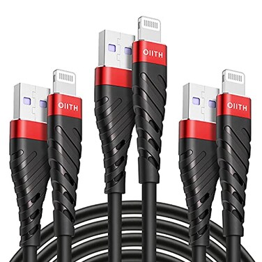 OIITH Apple MFi Certified iPhone Charger Cable 3 Pack 6 Ft Long Lightning Charging Cord Fast 24A iPhone USB Cord Compatible with iPhone1211XSMaxXRX88P7P6