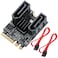 MZHOU M2AE Key to 2 Ports SATA30 6G Multiplier Free Driver with 2X SATA Cables for Motherboard SATA Hard Drive Port Extension Cards