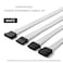 Formulamod SATA Molex Power Extension Cable Kit Male to Female 118 Inch Extender Sleeve Power Cables White