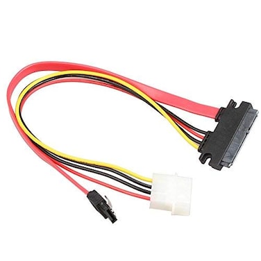 LIANSHU 2Pack SATA 715 Pin Female to SATA 7Pin Molex 4Pin HSG Power Combo Cable 18 Inches Compatible with 35 and 25 SATA Hard Drives