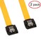 LINESO 2Pack 32in Long SATA Cable 6gb Straight with Locking LatchYellow