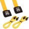LINESO 2Pack 32in Long SATA Cable 6gb Straight with Locking LatchYellow