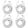 Smays 4Pack 25ft Security Camera Micro USB Extension Cable Compatible for Wyze Cam Blink Mini YI Home Camera White