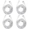 Smays 4Pack 25ft Security Camera Micro USB Extension Cable Compatible for Wyze Cam Blink Mini YI Home Camera White