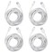 Smays 4Pack 25ft Security Camera Micro USB Extension Cable Compatible for Wyze Cam Blink Mini YI Home Camera White